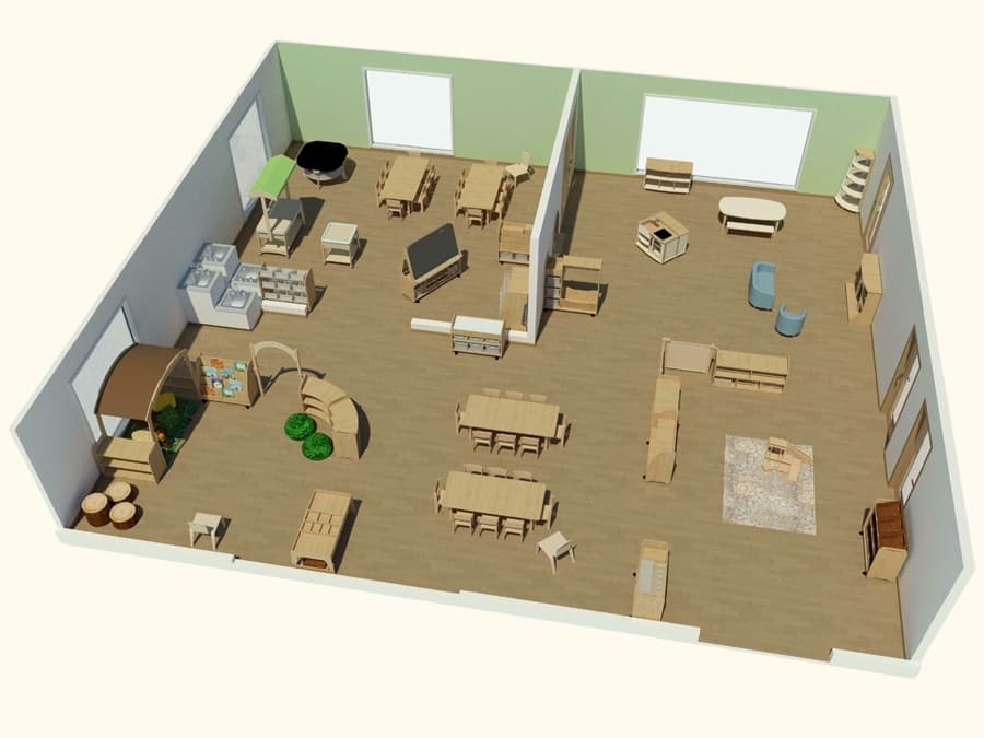 computer generated 3D visualisation of playground design for primary school