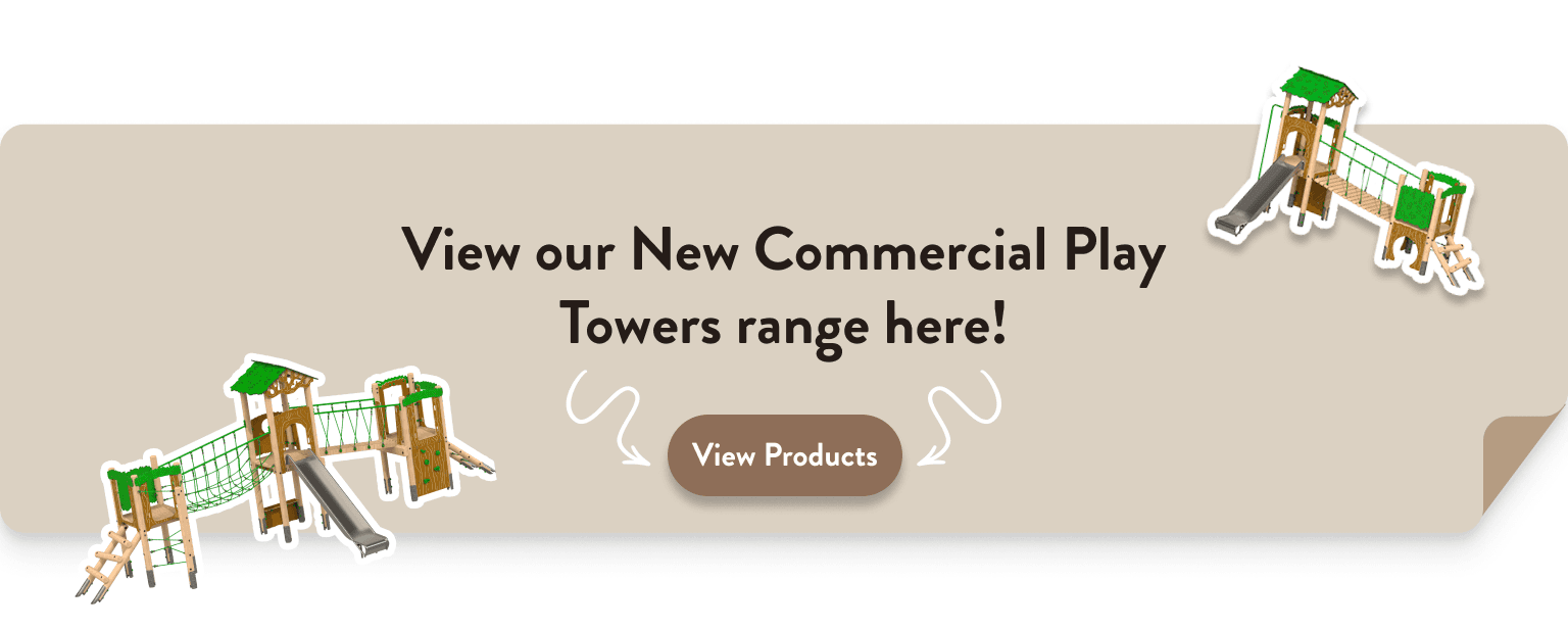 promo banner linking to new commercial playground towers range