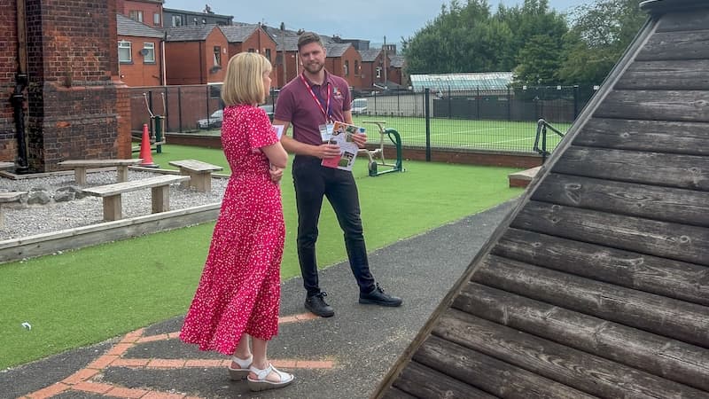 Outdoor Learning Consultant sketching ideas for playground design